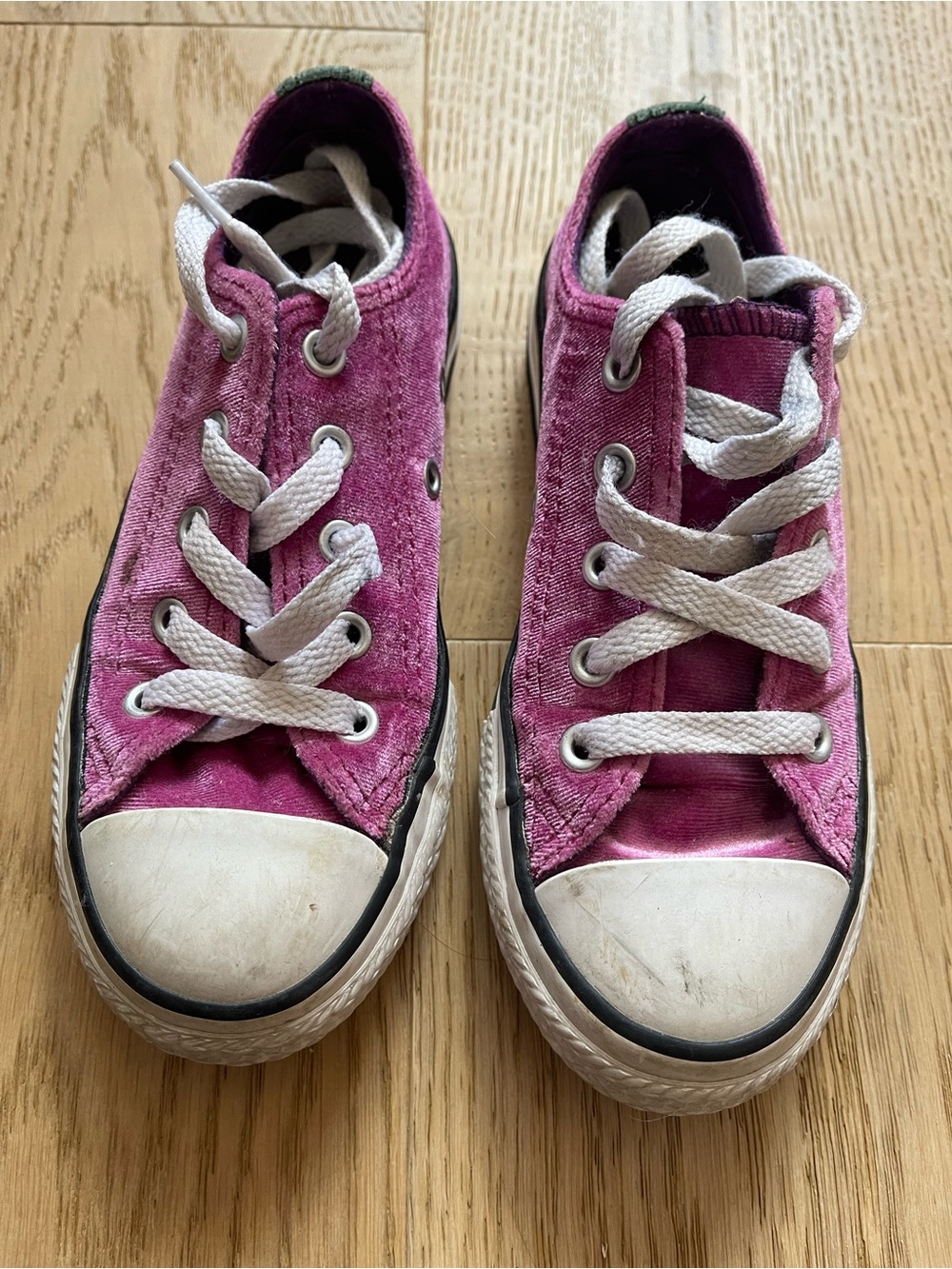Converse Kids Magenta Canvas Lace-Up Sneakers